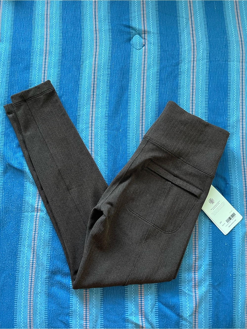 Athleta Dark Brown Herringbone Leggings-Size SP - Picture 3 of 9